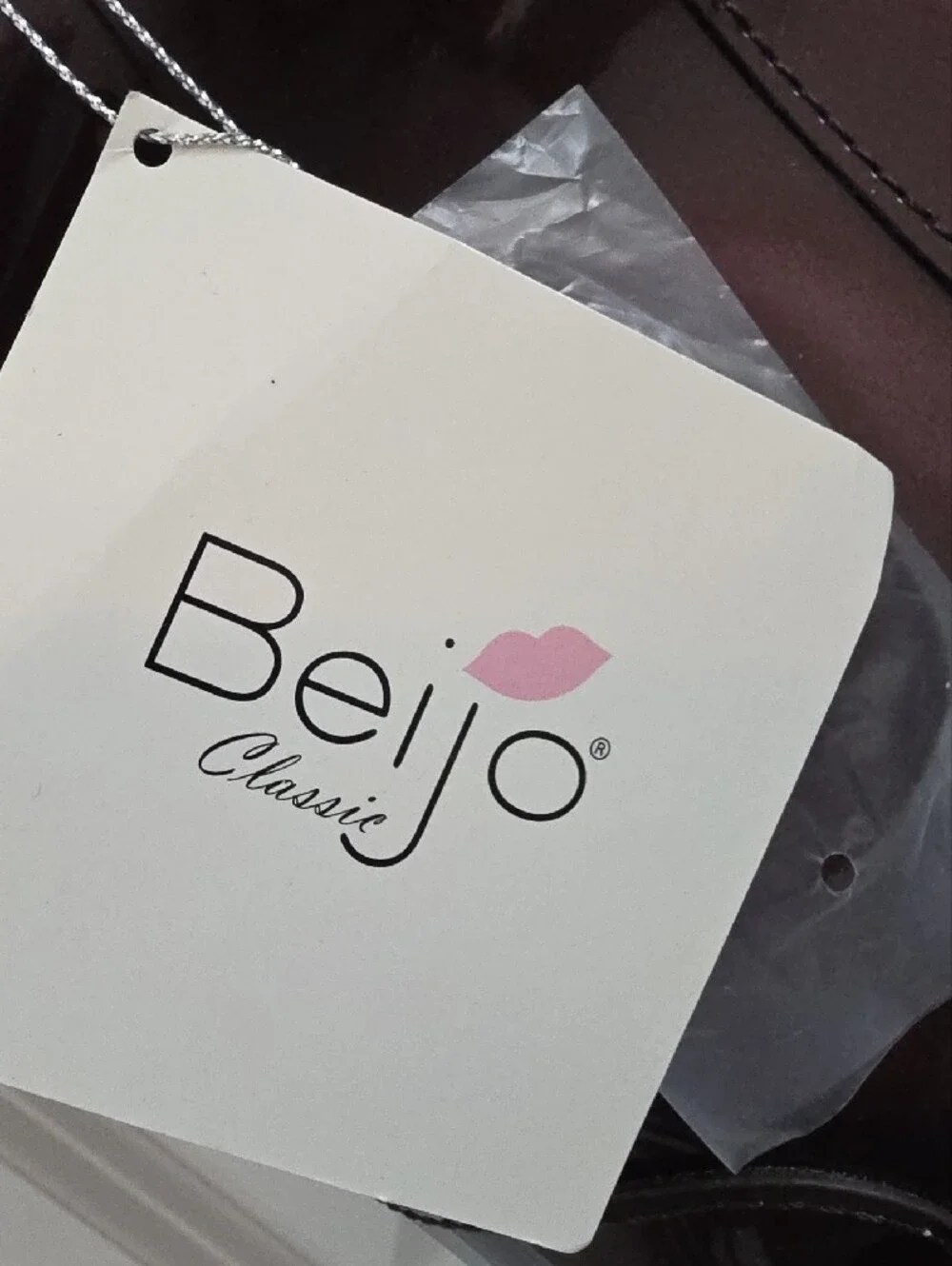 Beijo Patent Laptop Tote in Burgundy